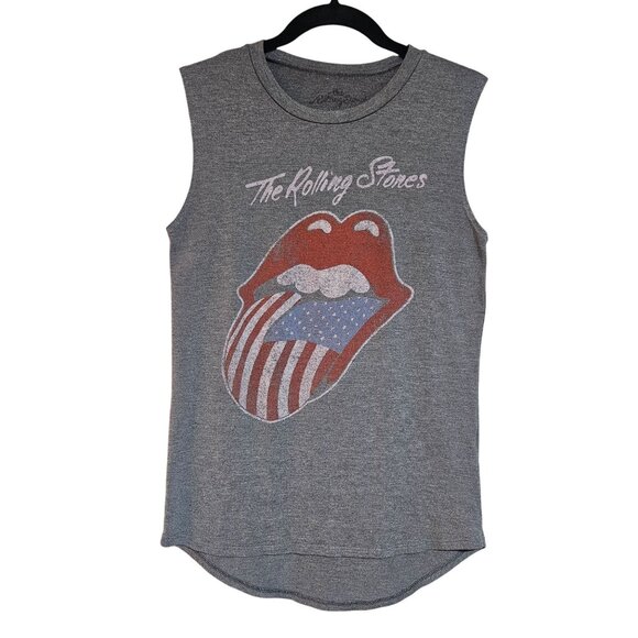 Rolling Stones Gray Small Tank Top Band Tee Y2K Rock Americana Core - Picture 3 of 11